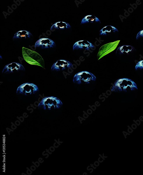 Fototapeta blueberries on dark background