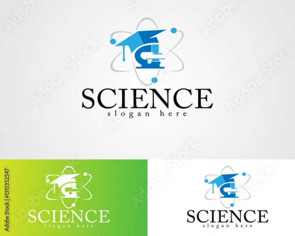 Obraz microscope molecule science vector logo design