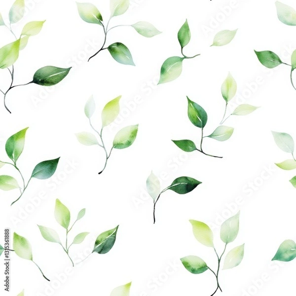 Obraz Repetitive seamless pattern of leaf foliage for fabric design.