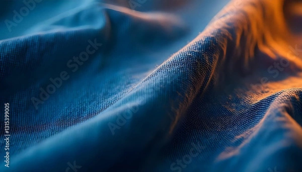 Obraz Generated image, close up on denim fabric texture