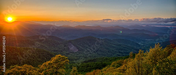 Obraz Blue Ridge Parkway lato Appalachów Zachód słońca