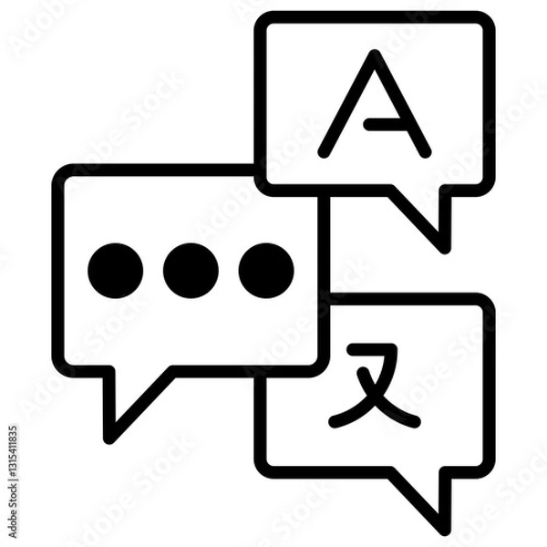 Fototapeta  Multilingual Resources Icon