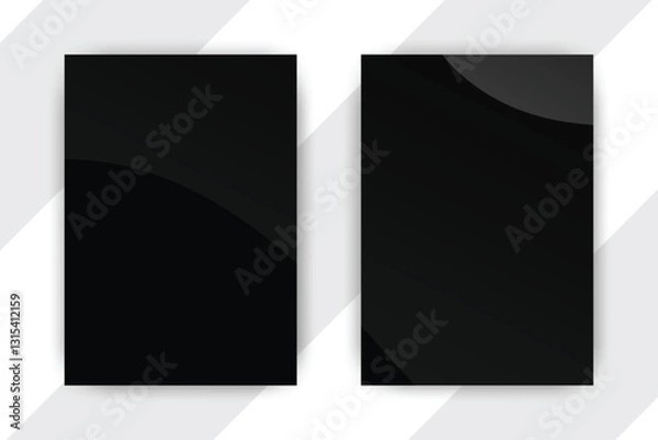 Fototapeta Black Mockup Cards on Gray Diagonal Background
