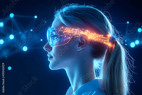 Fototapeta Future Tech: Neural Network Interface