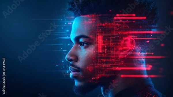 Fototapeta Innovative AI-driven hiring process utilizing facial recognition technology for candidate evaluation