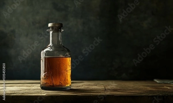 Obraz flask in laboratory setting with dark background
