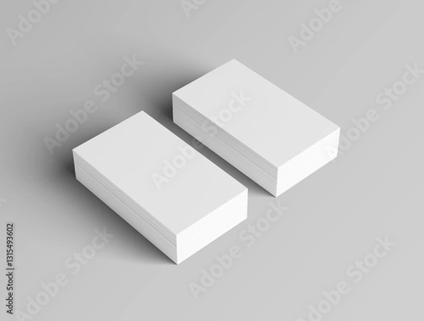 Obraz Blank Business Card Stack Mockup on Neutral Background – Minimalist Design