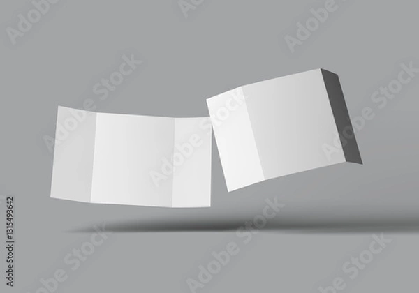 Obraz Floating Blank Tri-Fold Brochure Mockup – Minimalist Design