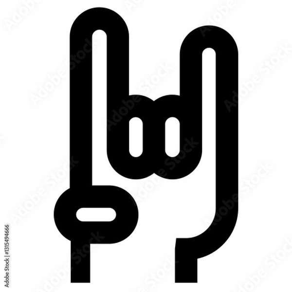 Obraz Rock On Icon: Hand Gesture Symbol for Metal Music, Attitude and Energy