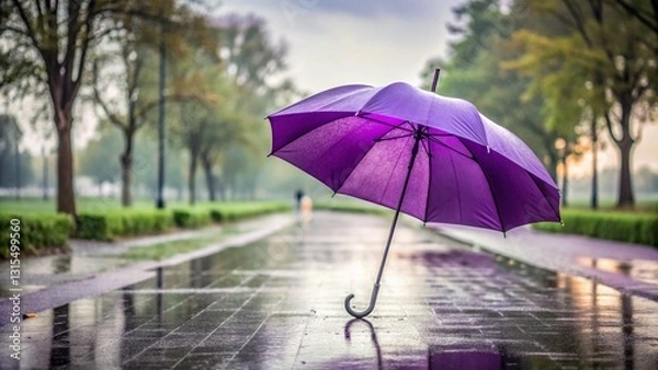 Fototapeta rainy day in the city