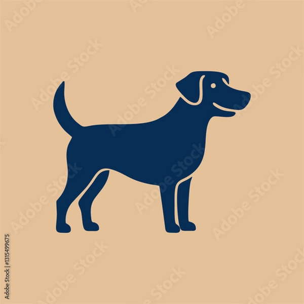 Obraz Cartoon-style dog illustration, cute and playful puppy with big eyes and a happy expression. Fun and adorable character design for kids, stickers, and merchandise.  
