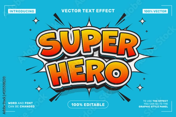 Fototapeta Super Hero Comic Style Editable Text Effect