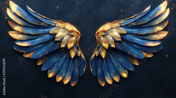 Obraz Mysterious winged fantasy art digital creation magical environment ethereal viewpoint concept of freedom
