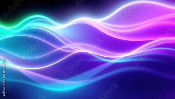 Fototapeta Abstract glowing wavy lines in vibrant colors