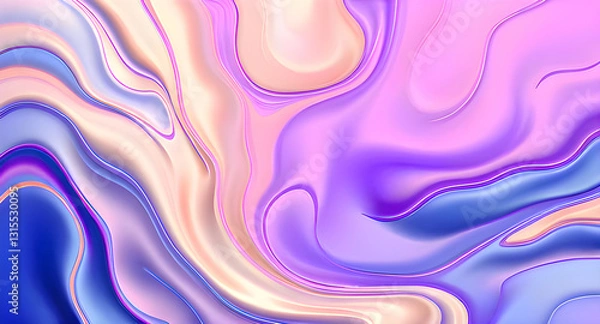 Fototapeta Digital Liquid Waves in Soft Motion