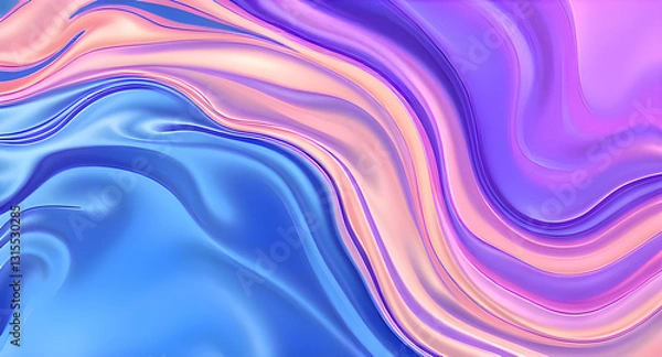 Fototapeta Soft Blended Liquid Waves Design
