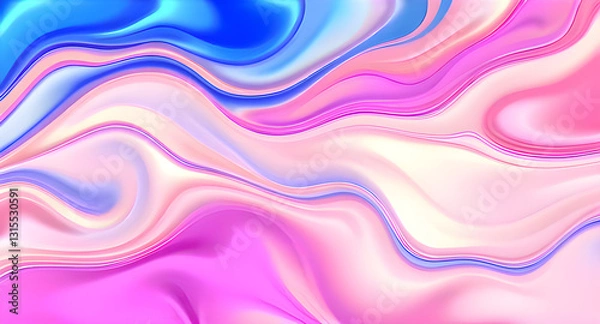 Fototapeta Colorful Abstract Wave Pattern with Smooth Fluid Motion and Soft Flowing Lines