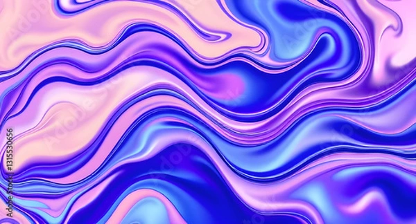 Fototapeta Abstract blue wave pattern with flowing texture and seamless motion