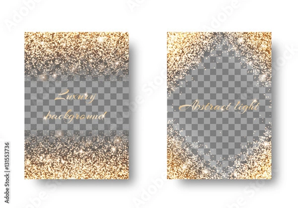 Fototapeta Glitter background for festive decoration. Set backs with golden light effects. Celebrating the New Year, 2017
