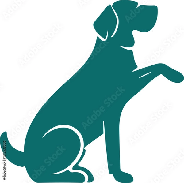 Fototapeta Dog logotype vet symbol hand up animal puppy illustration vector design