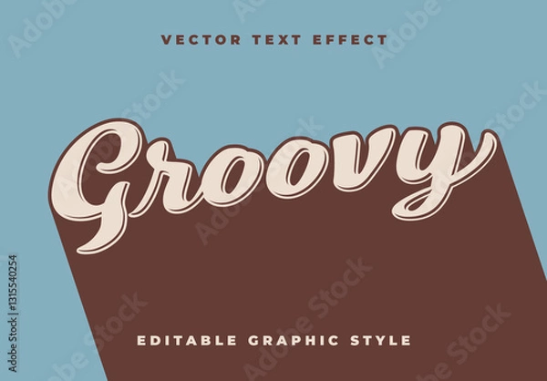 Fototapeta Beige Brown Groovy Retro Projection Text Effect