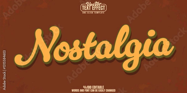 Fototapeta Retro editable text effect, customizable 80s and vintage 3d font style