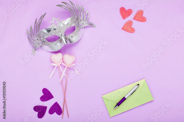 Fototapeta Hearts on a pink background