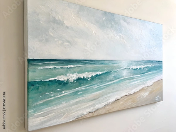 Fototapeta Soft Hues Waterway: Framed Painting Display