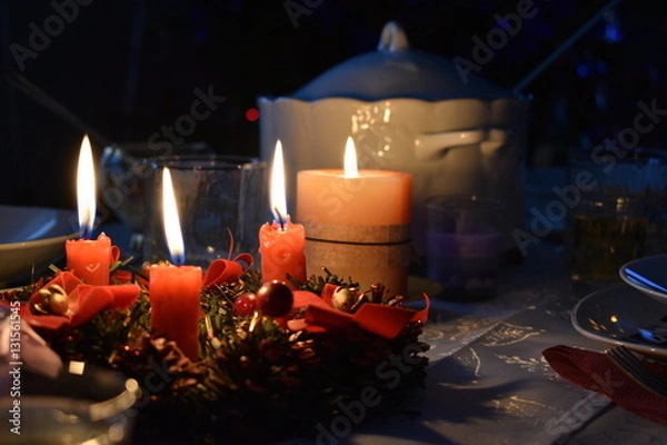 Obraz Candle Christmas decorations