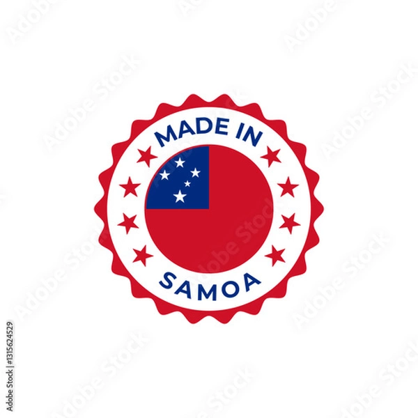Fototapeta Made in Samoa vector badge design with national flag