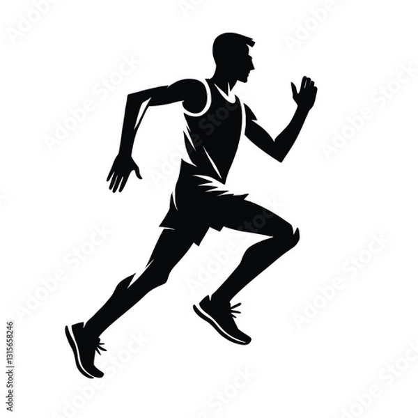 Fototapeta Dynamic Runner Silhouette