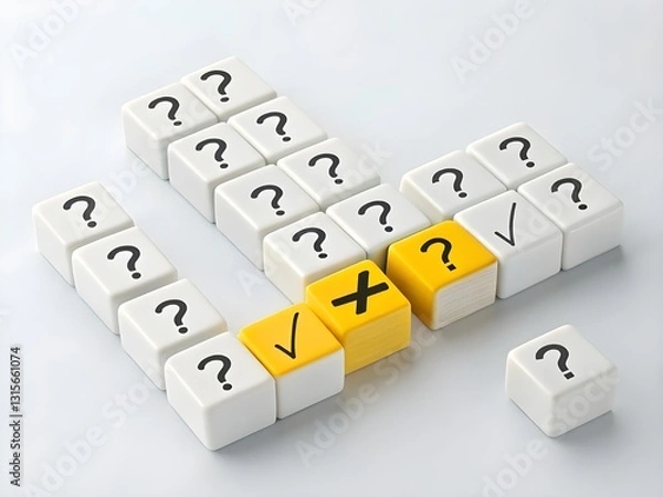 Obraz Decision Making: Uncertainty vs Certainty in Cubes