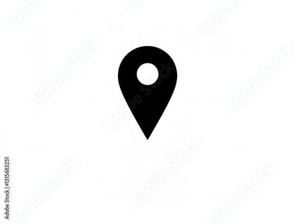Obraz black location pin map pointer icon isolated on white background