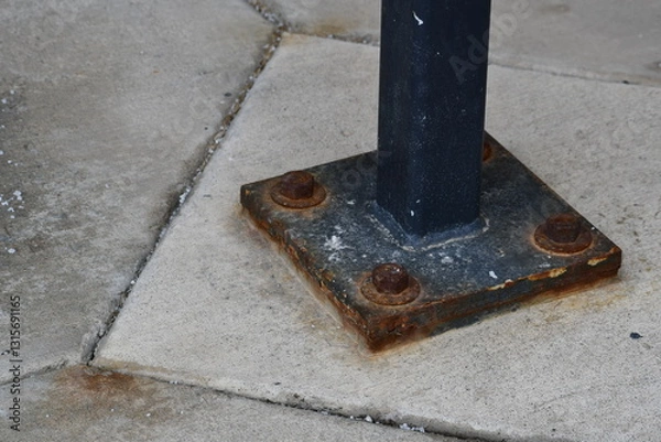 Obraz Steel baseplate lightly corroded.