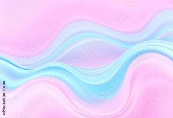 Fototapeta Abstract pastel pink and blue wave pattern, ideal for spring/summer holiday backgrounds, style, soft