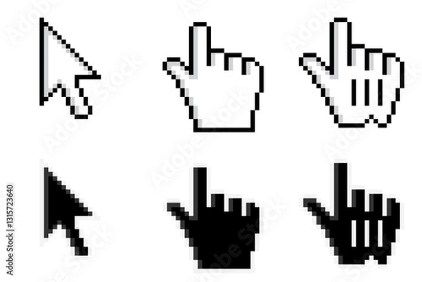 Fototapeta マウスカーソルとポインター 6セット PCとMac