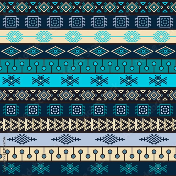 Obraz Tribal knitted seamless pattern, indian or african ethnic patchwork style