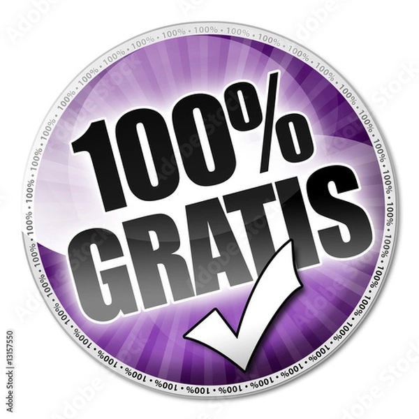 Obraz 100% Gratis Button
