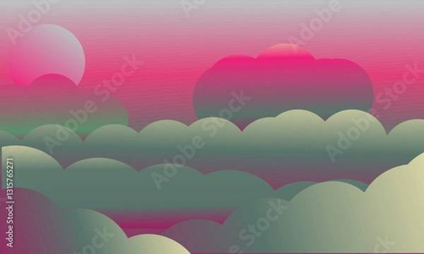 Fototapeta Cloud vector design with blue sky background design
