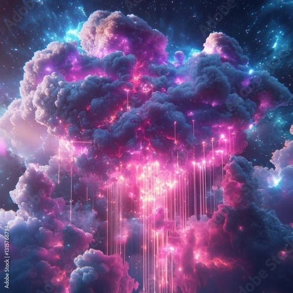 Fototapeta AI-powered cloud computing