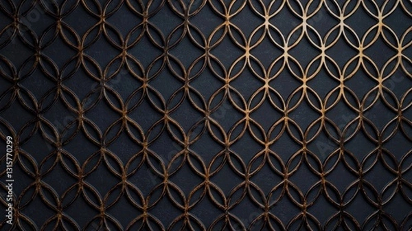 Obraz Dark Elegance: Intricate Gold Pattern on a Black Background