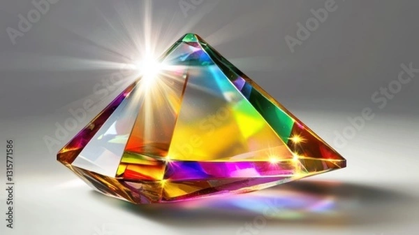 Fototapeta Vibrant Prism Refracting Light with Smooth Gradients