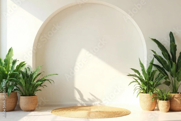 Obraz Tropical Minimalist Interior with Elegant Arch