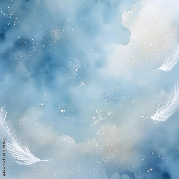 Obraz angel wings on blue background