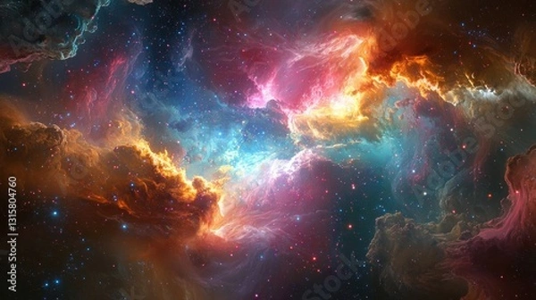 Fototapeta Cosmic Nebula: A Celestial Tapestry of Colors and Light