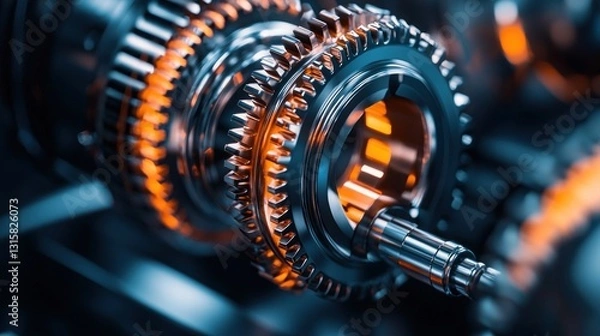 Fototapeta Intricate Gears: A Close-Up of Precision Engineering