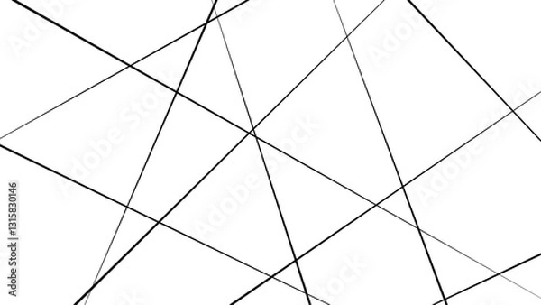 Fototapeta Abstract geometric pattern. Outline monochrome texture. Random chaotic lines abstract geometric pattern texture. Black chaotic lines of modern design. 