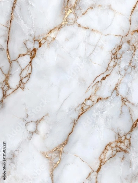 Fototapeta Elegant white marble surface with golden veins, perfect for backgrounds and textures