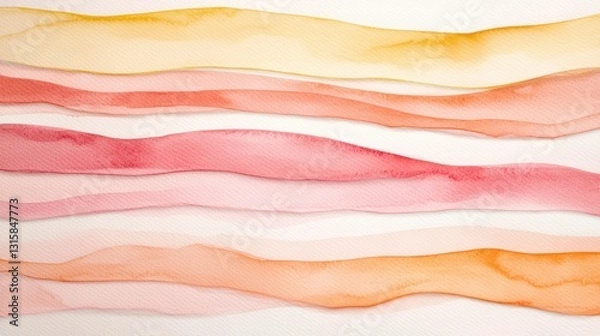 Fototapeta Vibrant Watercolor Brush Strokes Collection Showcasing Artistic Expression