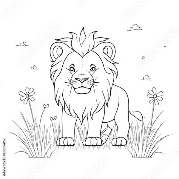 Obraz lion in the grass